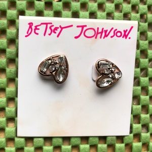 Cute pair of Betsey Johnson heart shaped studs